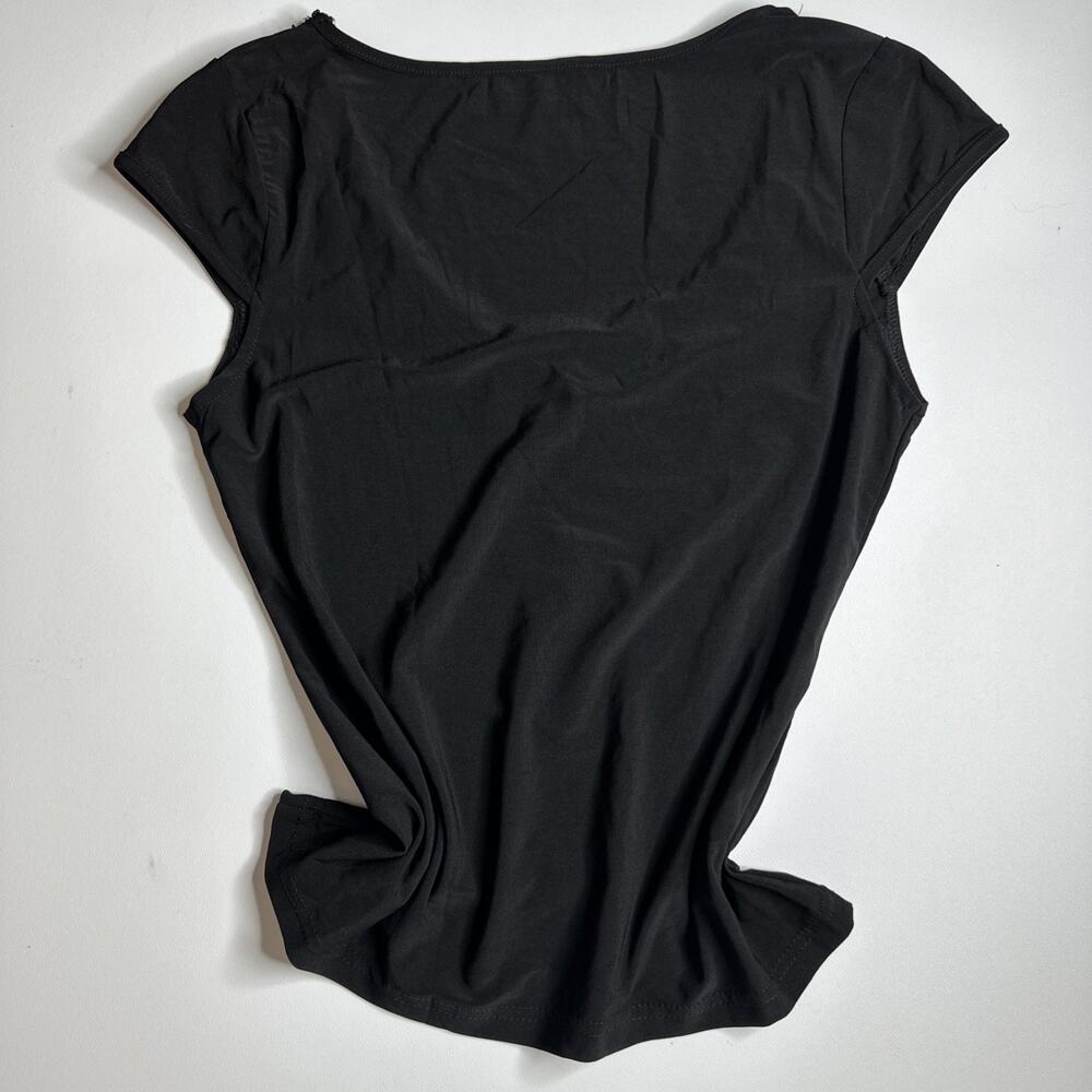 Y2K Whimsigoth Black Beaded Top Medium Vintage Pearl Embellished Fairycore Goth - Picture 4 of 12